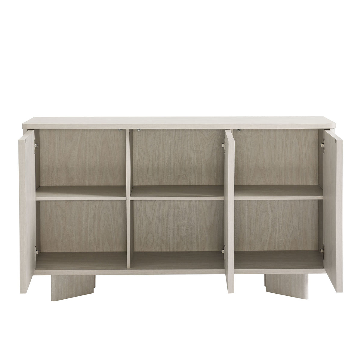 Flux Arched 3-Door Sideboard by Modway in light wood finish with open cubby storage on Tampa Home & Garden Store