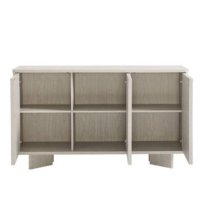 Flux Arched 3-Door Sideboard by Modway in light wood finish with open cubby storage on Tampa Home & Garden Store
