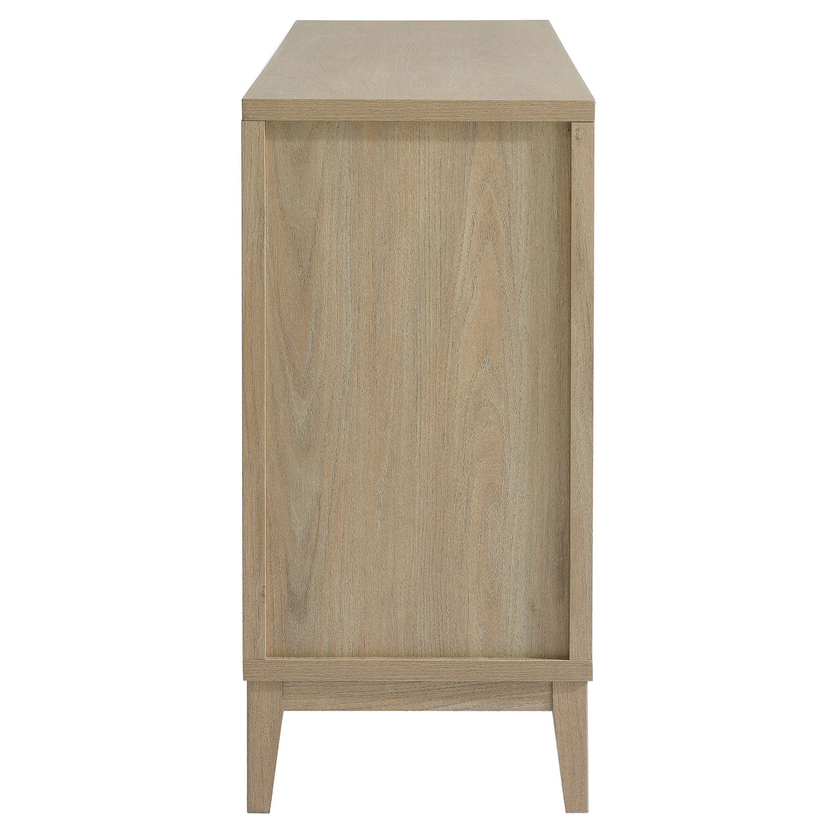 Sinya 4-Door Sideboard oak finish four-door buffet with tapered legs on Tampa Home & Garden Store