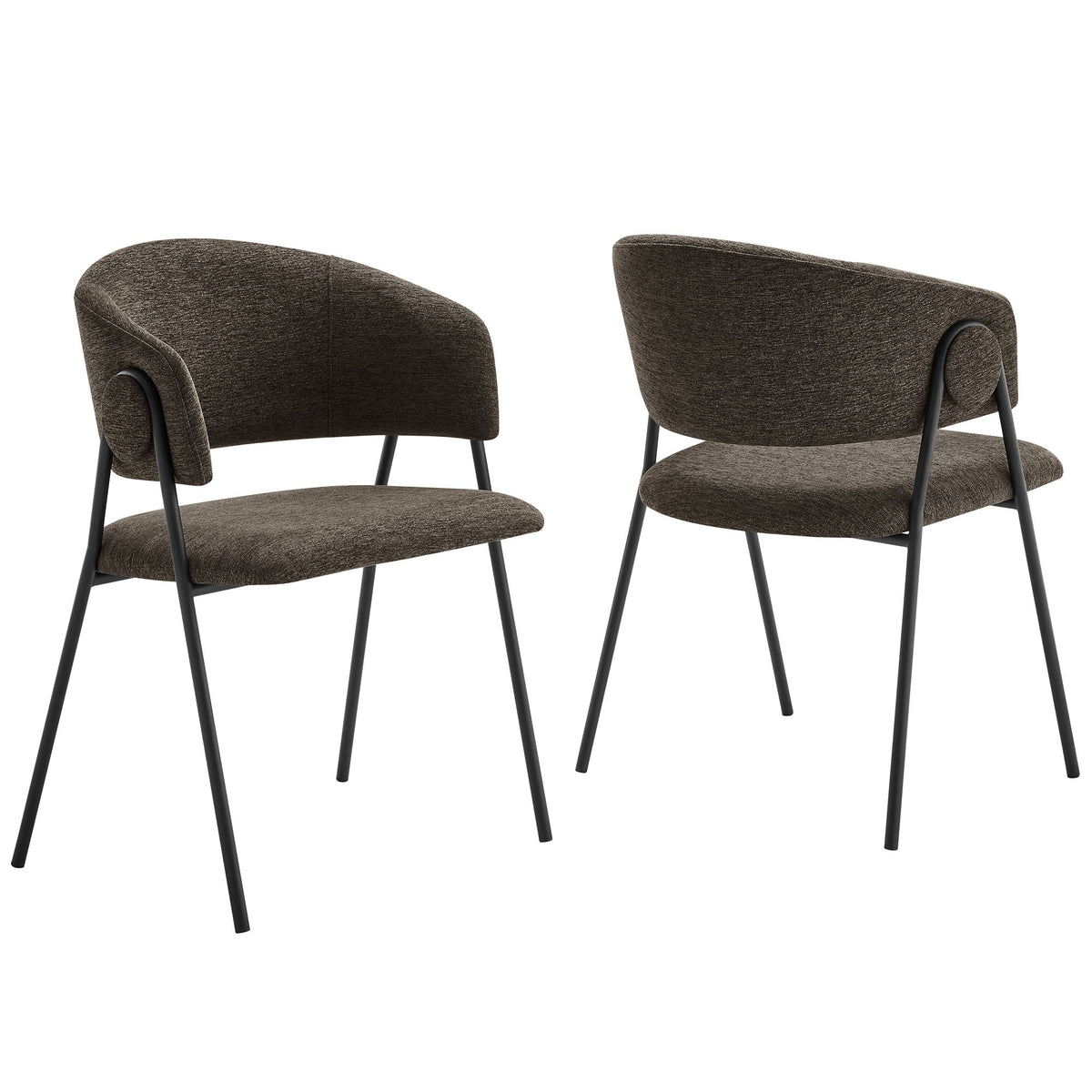 Nella Dining Chairs 2pk by Modway, heathered chenille, black legs on Tampa Home & Garden Store