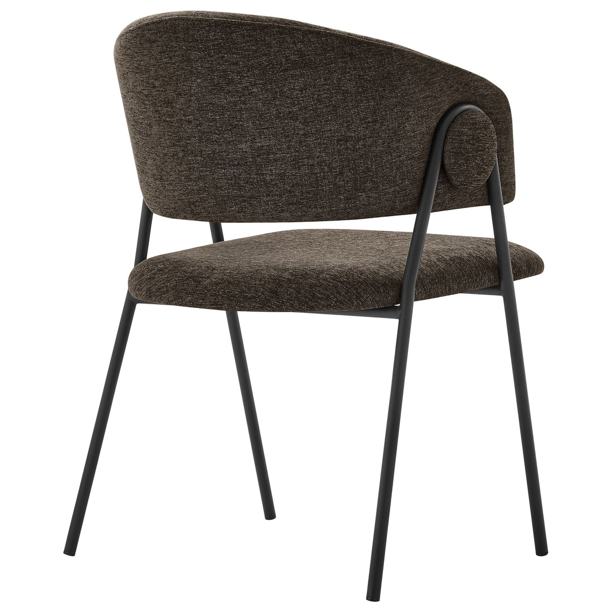 Nella dining chairs set of 2 with dark heathered chenille fabric and black metal legs on Tampa Home & Garden Store