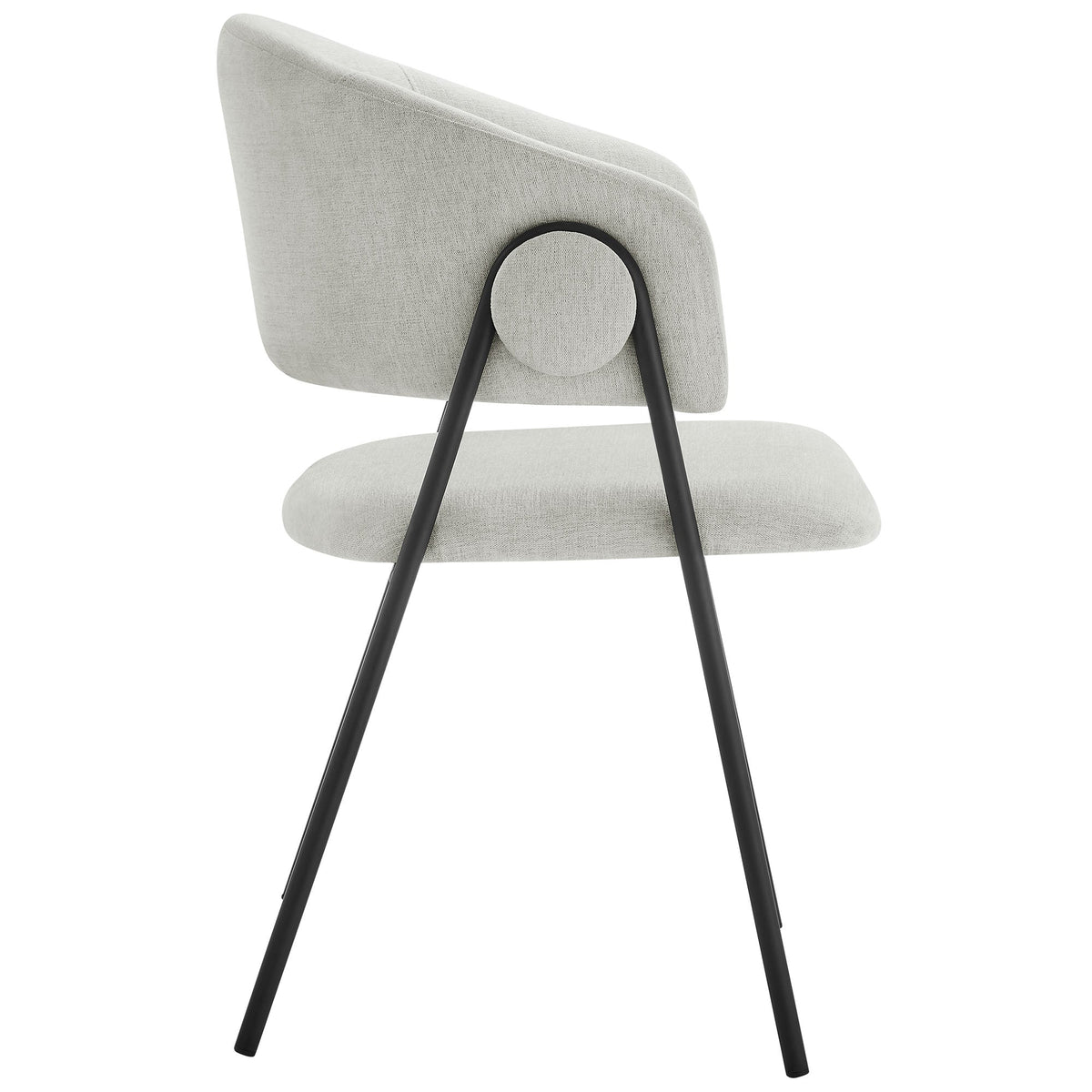 Nella upholstered dining chairs set of 2 in heathered chenille with black metal legs by Modway on Tampa Home & Garden Store