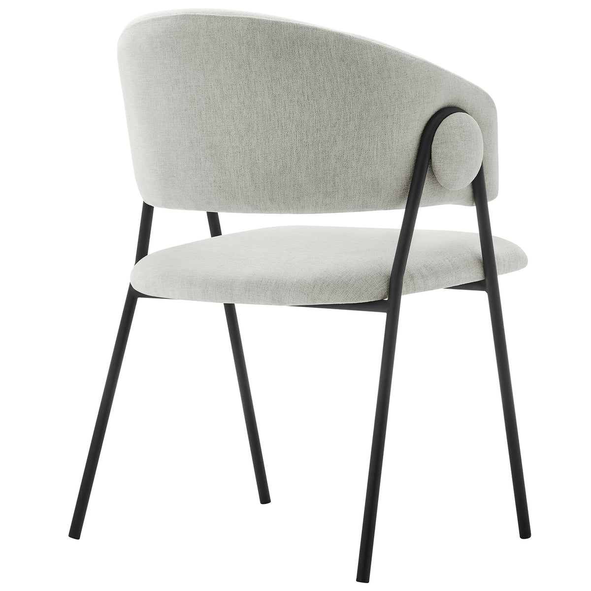 Nella upholstered dining chairs set of 2 in gray heathered chenille with black metal legs on Tampa Home & Garden Store
