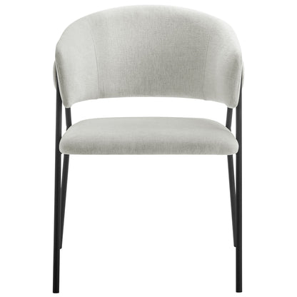 Nella upholstered heathered chenille dining chairs set of 2 by Modway gray with black legs on Tampa Home & Garden Store