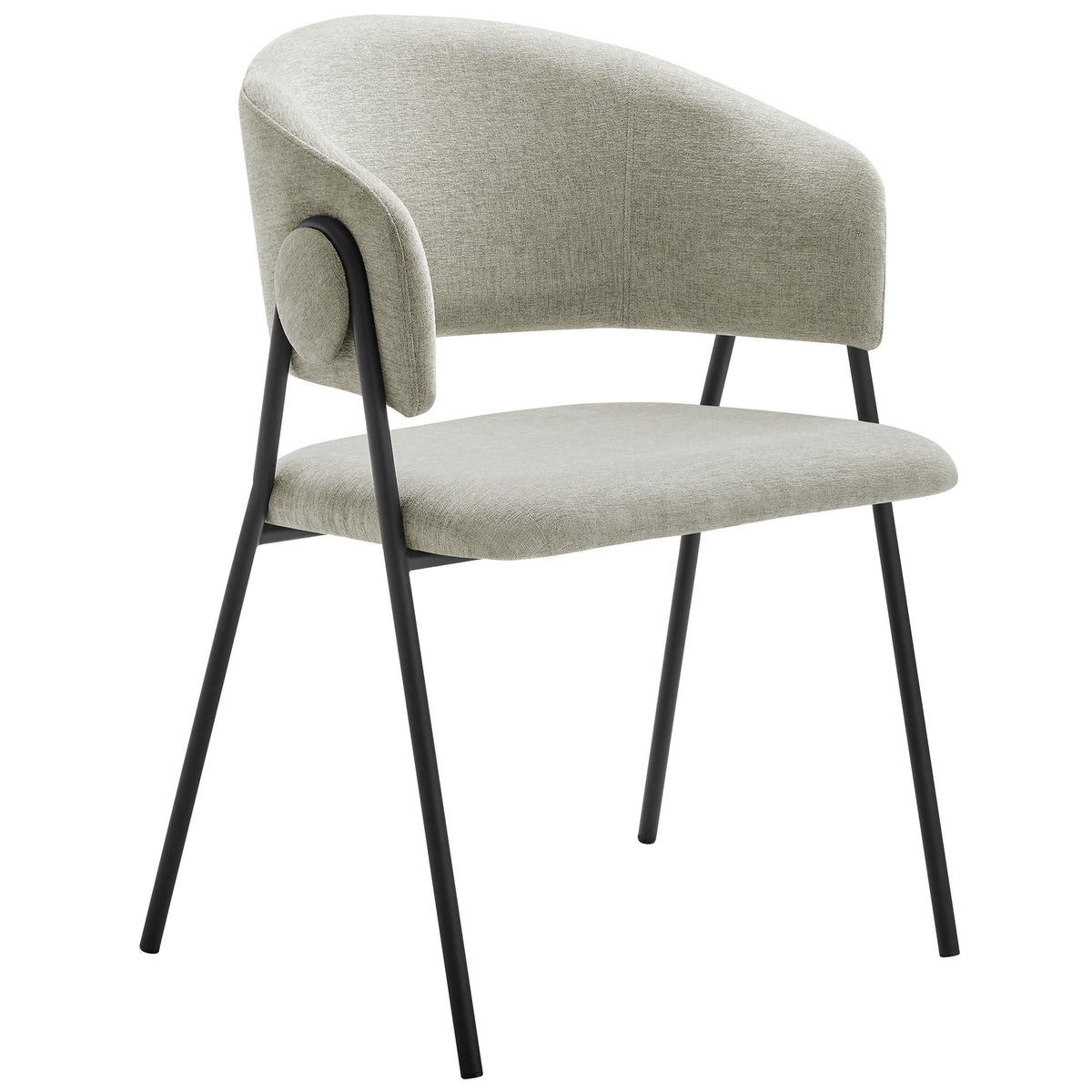 Nella Upholstered Heathered Chenille Dining Chairs set of 2 beige with black legs HouseOfZazla on Tampa Home & Garden Store
