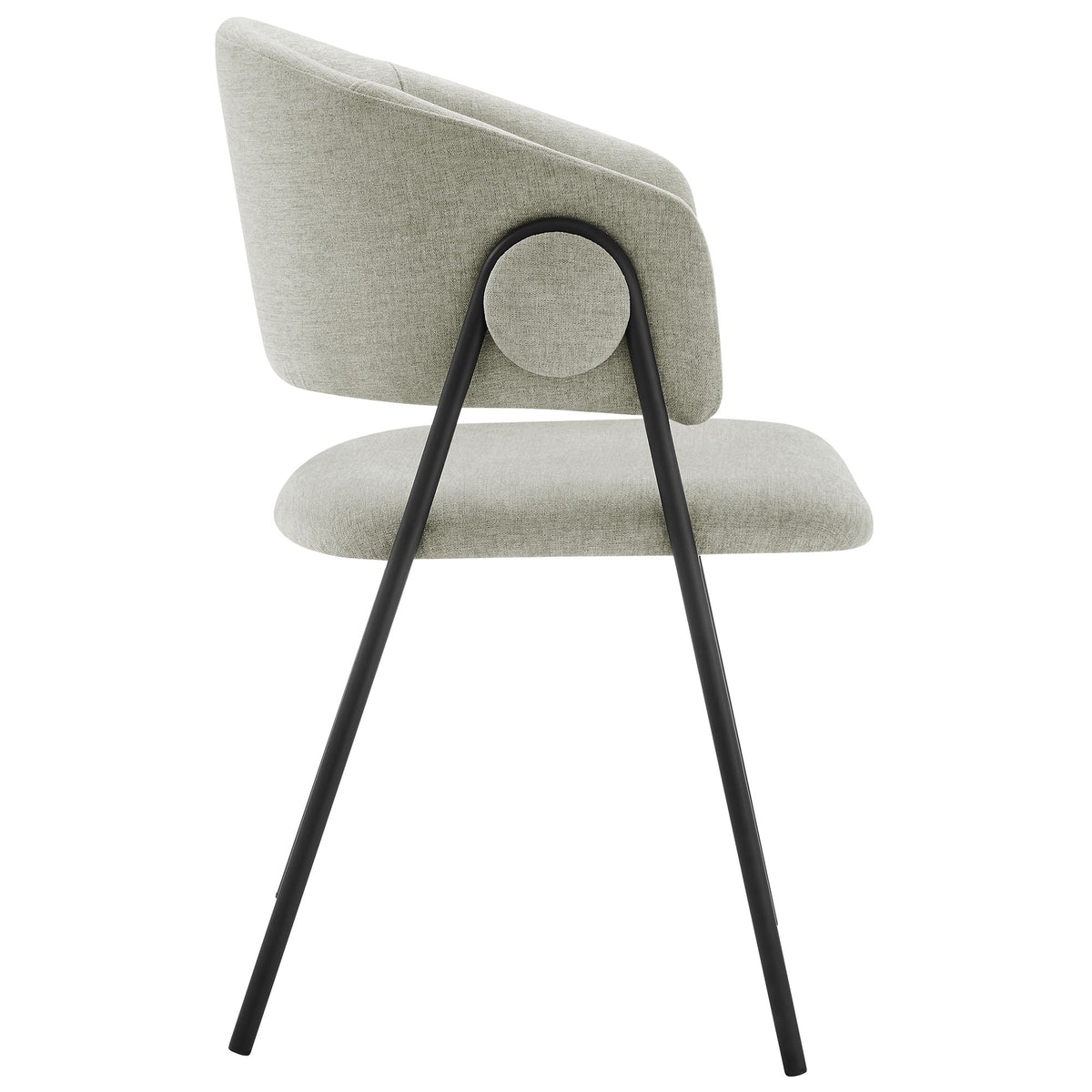 Nella upholstered dining chairs set of 2 in heathered chenille with black metal legs Modway on Tampa Home & Garden Store