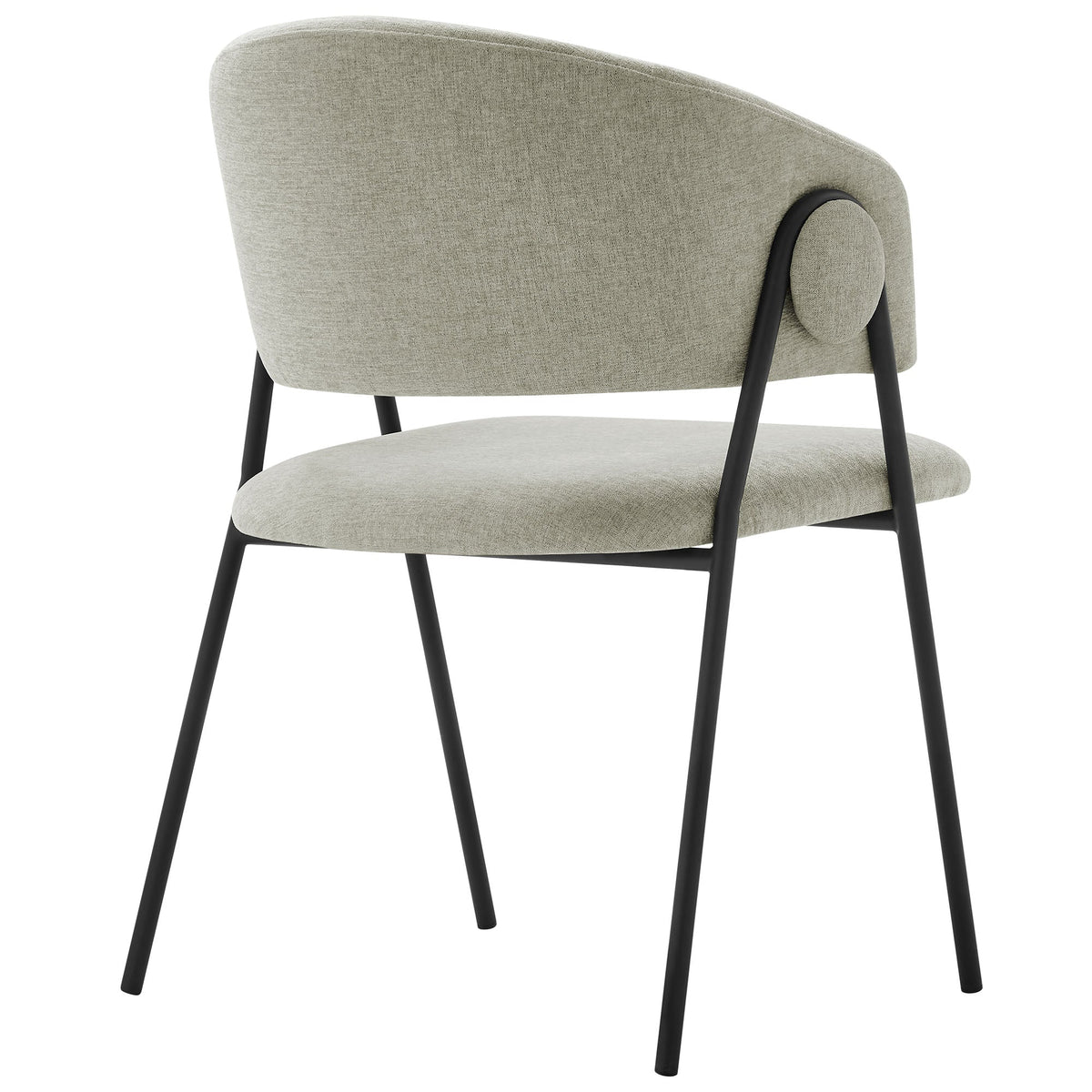 Nella upholstered heathered chenille dining chairs set of 2 beige with black legs Modway on Tampa Home & Garden Store