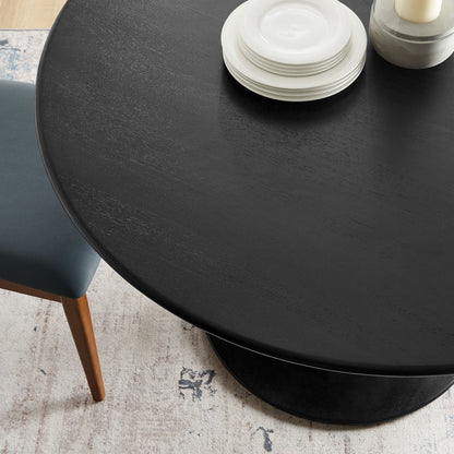 Lippa 48in Round Solid Wood Dining Table by Modway in black finish on Tampa Home & Garden Store