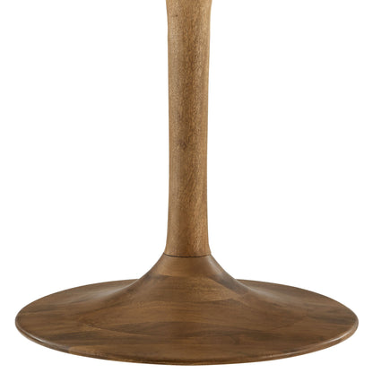 Lippa 48in round solid wood dining table pedestal and base in warm brown finish on Tampa Home & Garden Store