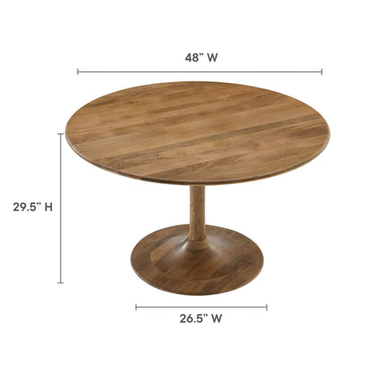 Lippa 48-inch round solid wood dining table by Modway with pedestal base on Tampa Home & Garden Store