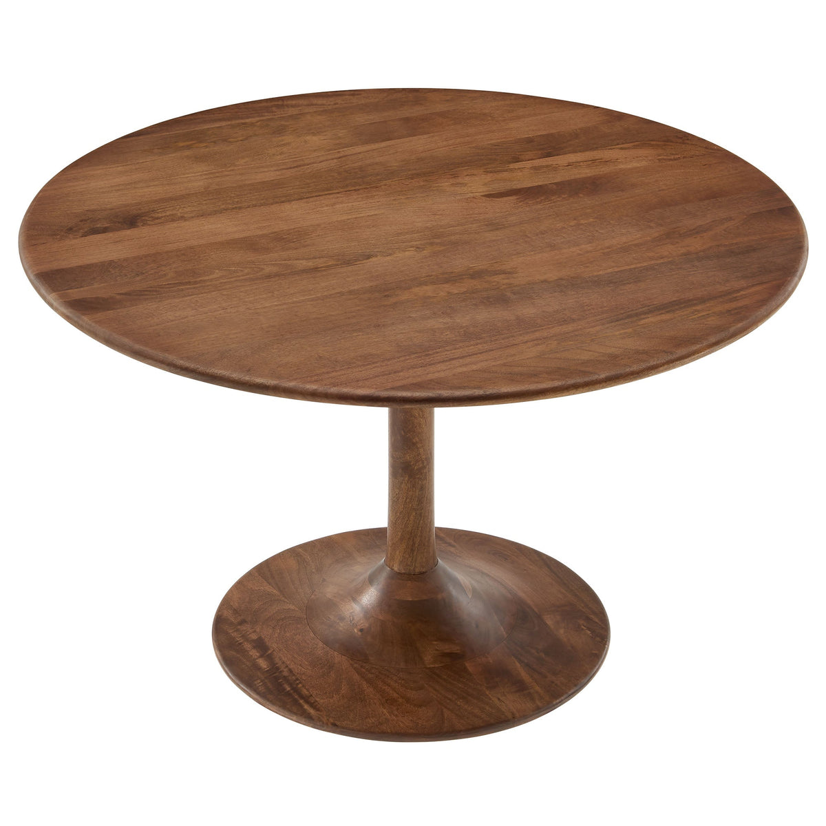 Lippa 48-inch round solid wood dining table by Modway, warm brown finish, pedestal base on Tampa Home & Garden Store