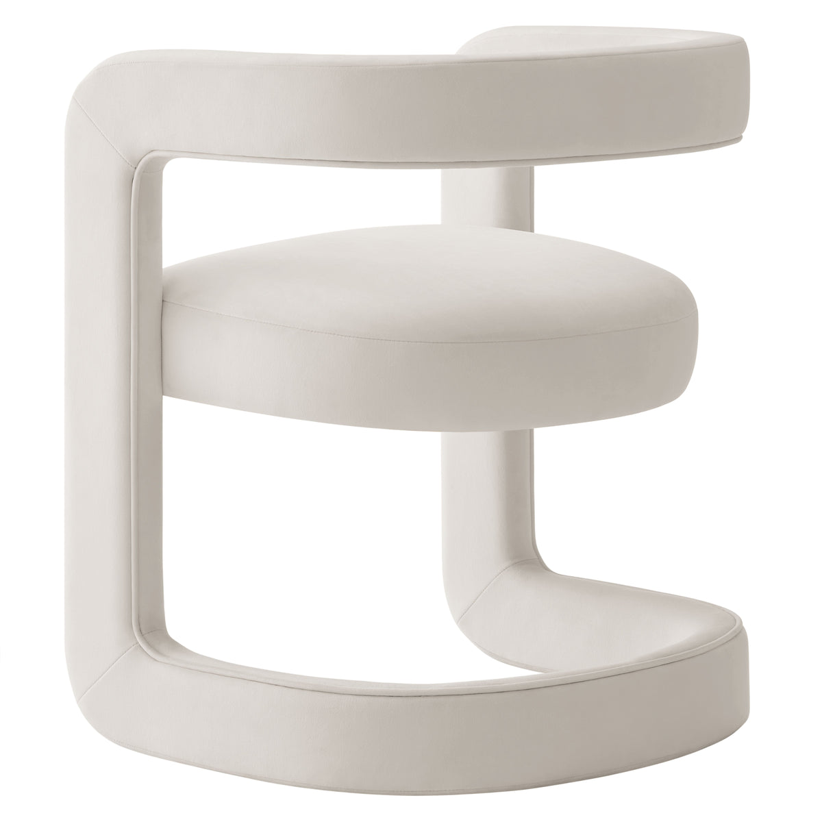 Winslow Barrel Performance Velvet Dining Chair cream velvet with curved back by Modway on Tampa Home & Garden Store