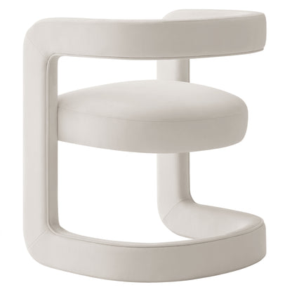 Winslow Barrel Performance Velvet Dining Chair cream velvet with curved back by Modway on Tampa Home & Garden Store