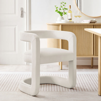 Winslow Barrel Velvet Dining Chair white, curved velvet seat by Modway on Tampa Home & Garden Store