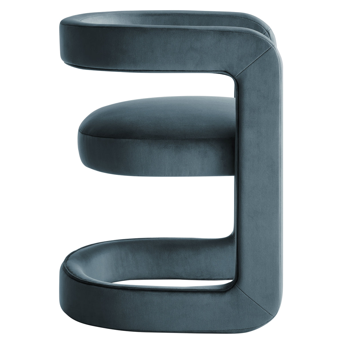 Winslow Barrel Velvet Dining Chair by Modway, blue upholstery with curved barrel back on Tampa Home & Garden Store