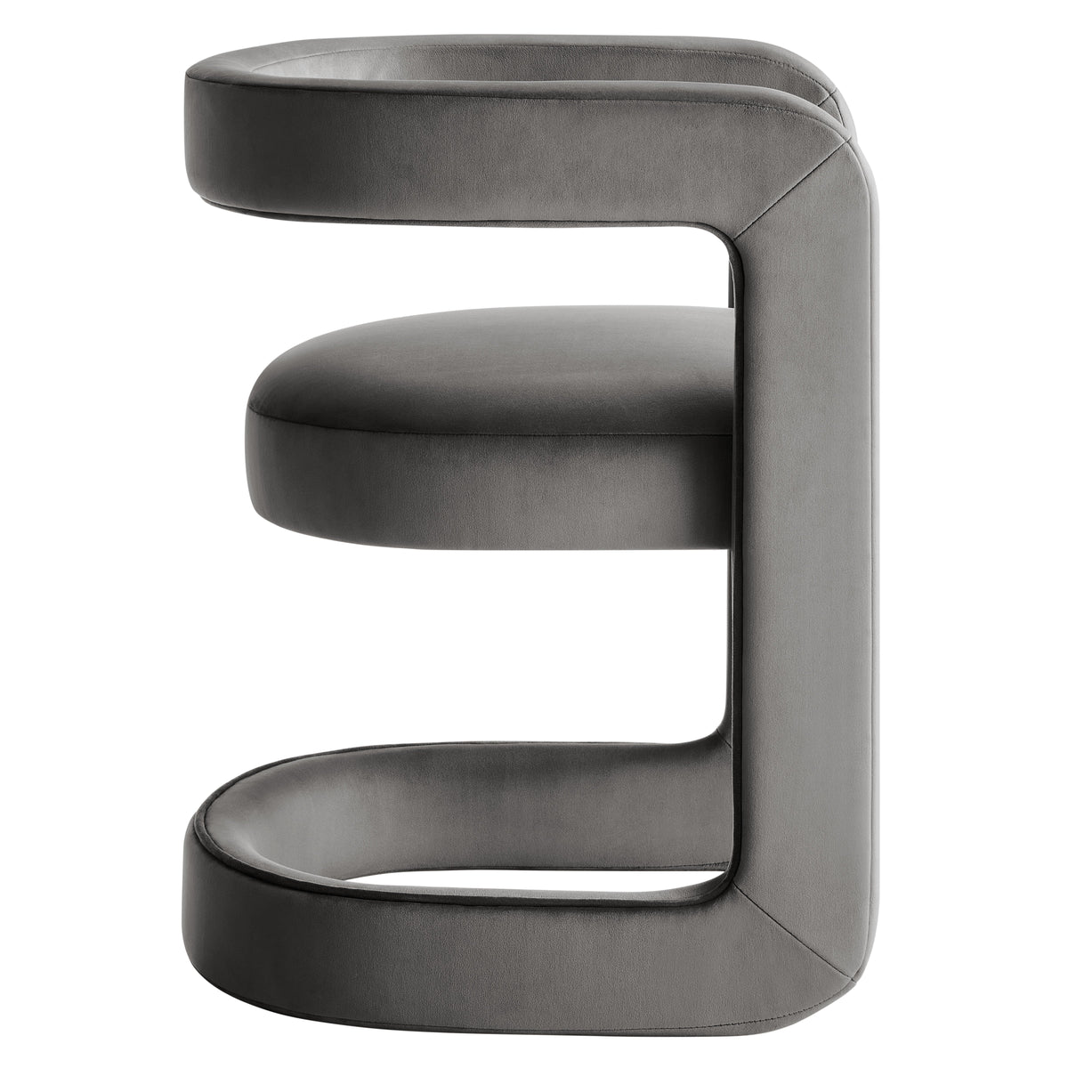 Winslow Barrel Performance Velvet Dining Chair by Modway, grey velvet, curved barrel back on Tampa Home & Garden Store