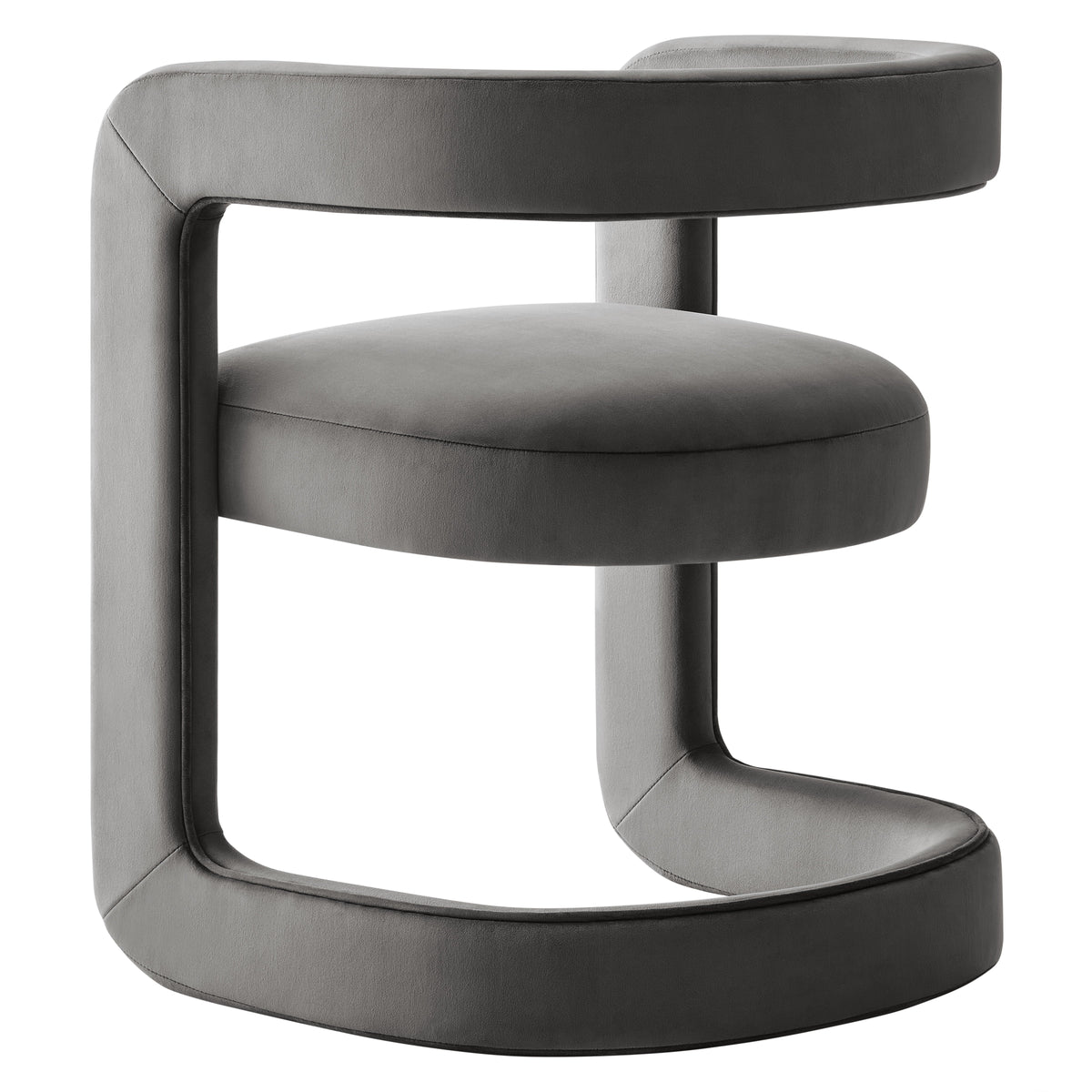 Winslow barrel velvet dining chair in grey with padded seat and rounded back by Modway on Tampa Home & Garden Store