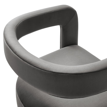 Winslow barrel dining chair gray performance velvet upholstery by Modway on Tampa Home & Garden Store