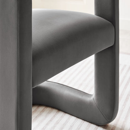 Winslow Barrel Performance Velvet Dining Chair by Modway in dark gray velvet upholstery on Tampa Home & Garden Store