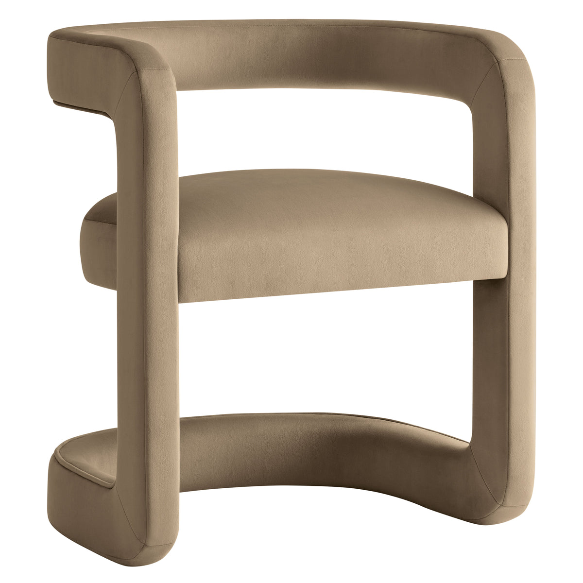 Winslow barrel dining chair by Modway in taupe performance velvet with curved back on Tampa Home & Garden Store
