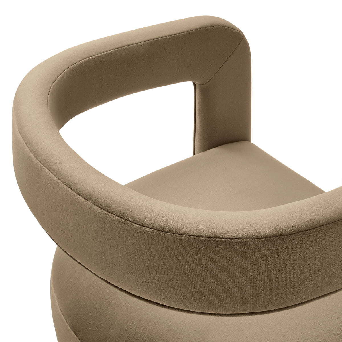 Winslow Barrel Performance Velvet Dining Chair in beige velvet with curved back by Modway on Tampa Home & Garden Store
