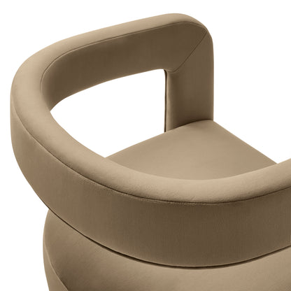 Winslow Barrel Performance Velvet Dining Chair in beige velvet with curved back by Modway on Tampa Home & Garden Store