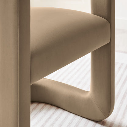 Winslow Barrel Velvet Dining Chair by Modway taupe upholstery on Tampa Home & Garden Store