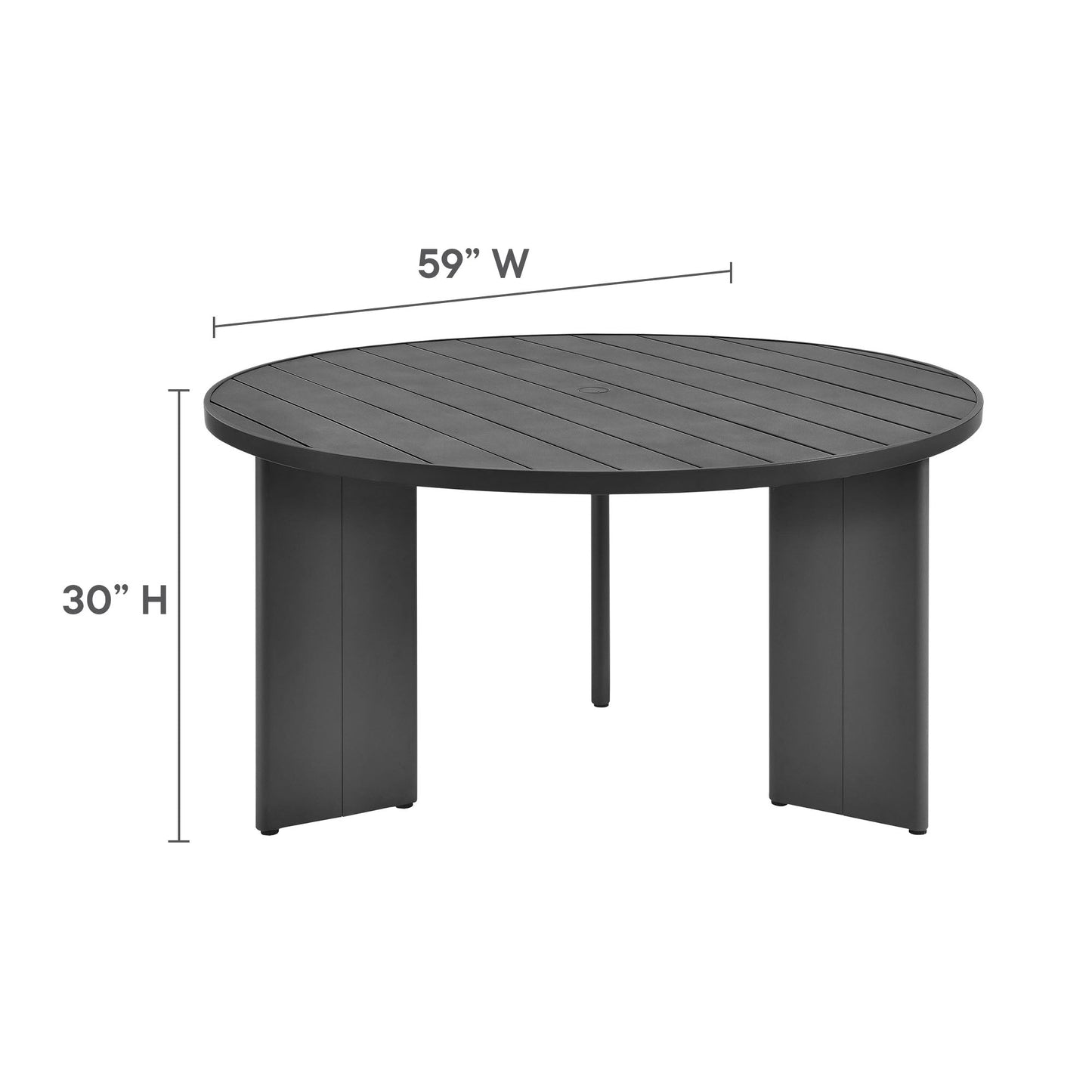 Modway Tahoe Round Outdoor Aluminum Dining Table