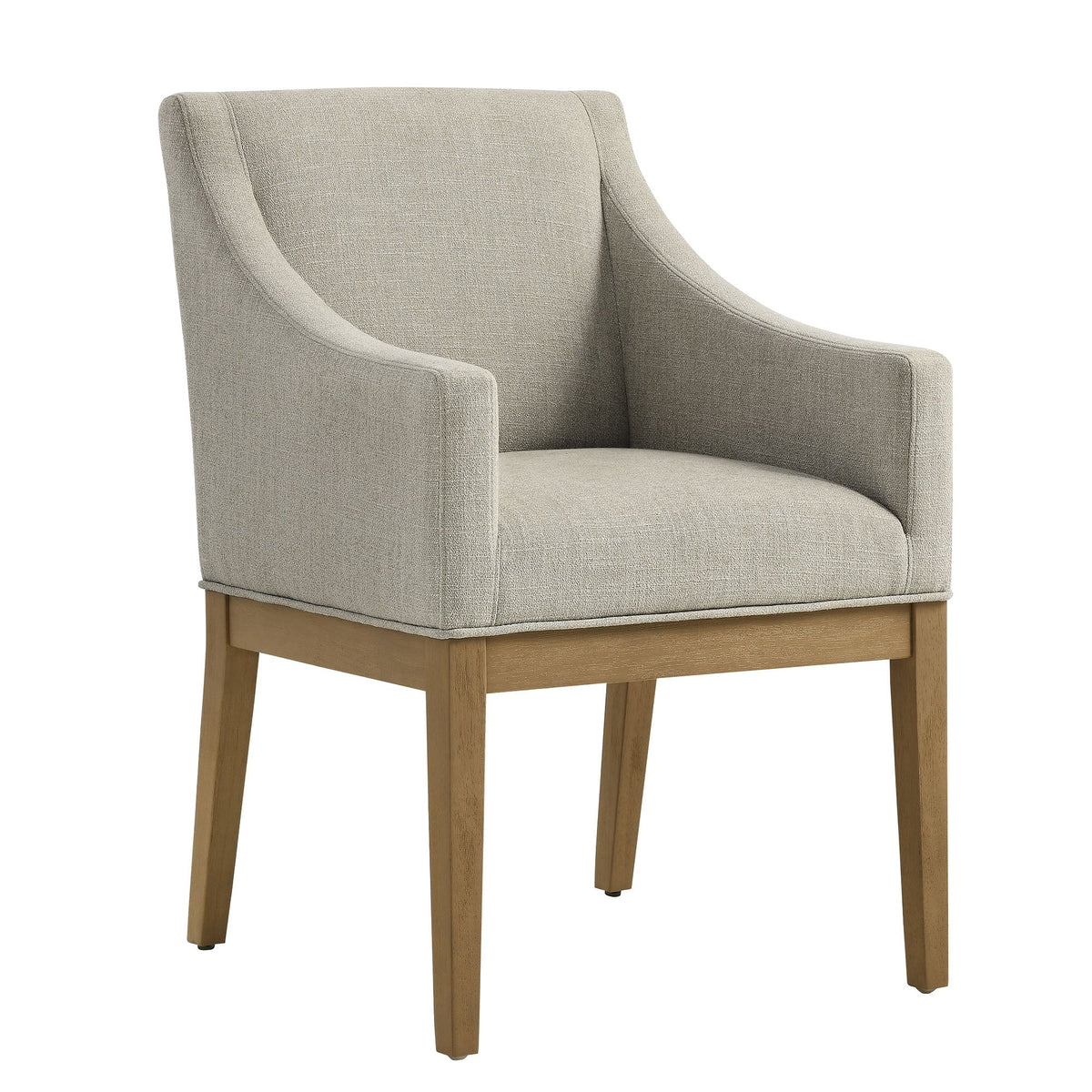 Alton Fabric Upholstered Dining Armchair beige fabric with natural wood legs HouseOfZazla on Tampa Home & Garden Store