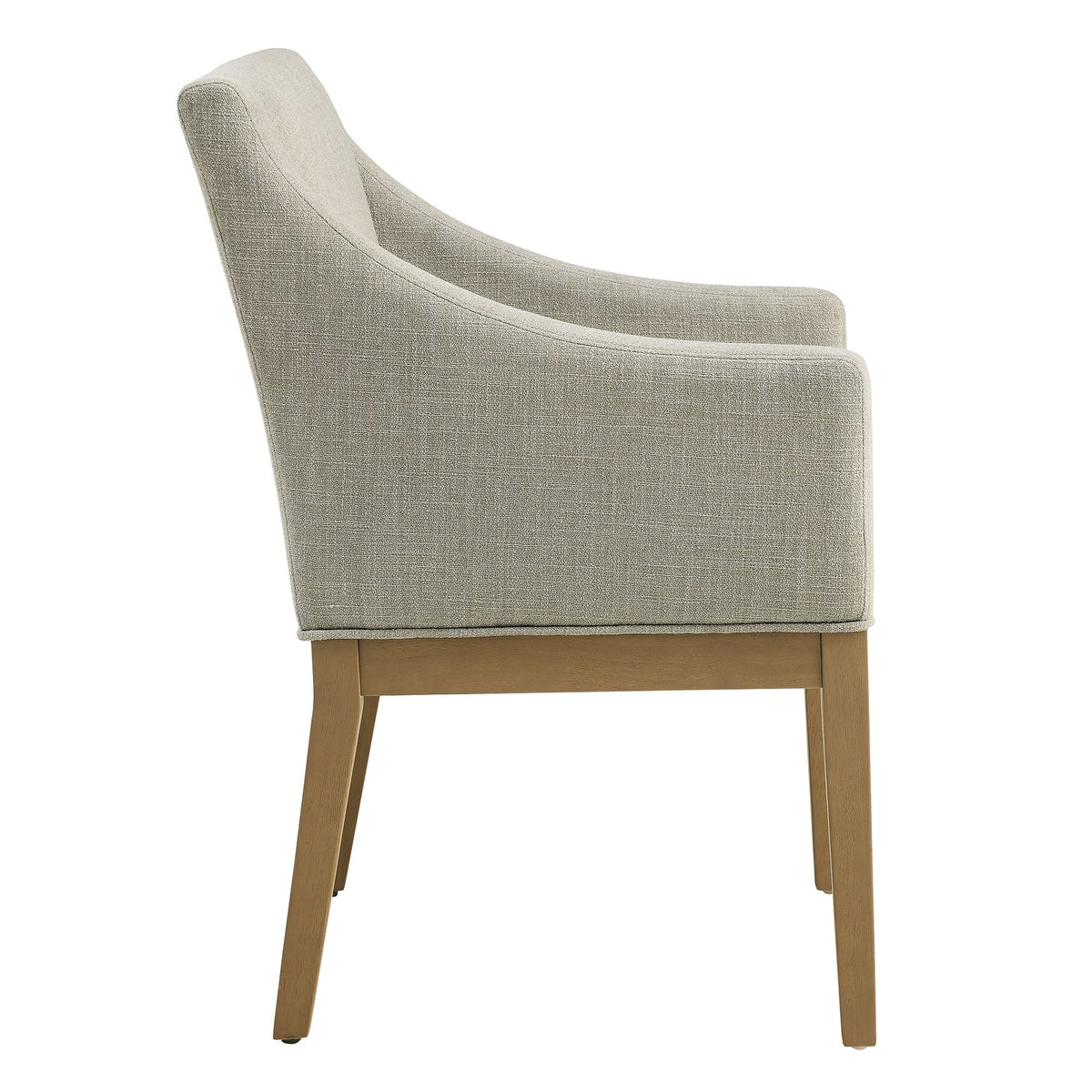 Alton fabric upholstered dining armchair by Modway with beige textured fabric and wooden legs on Tampa Home & Garden Store