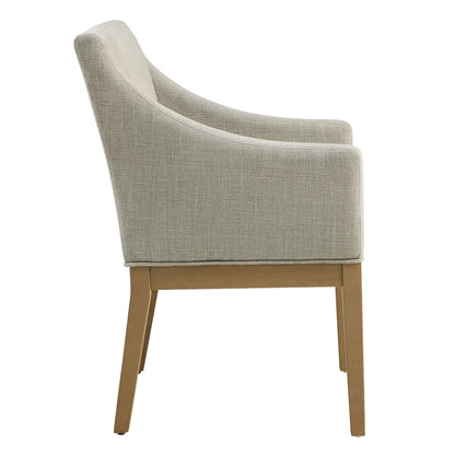 Alton fabric upholstered dining armchair by Modway with beige textured fabric and wooden legs on Tampa Home & Garden Store