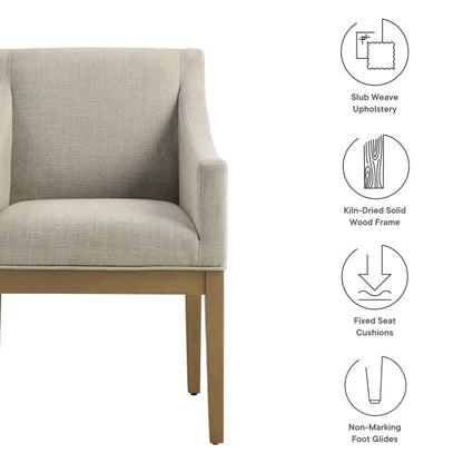 Alton Fabric Upholstered Dining Armchair by Modway, beige slub-weave fabric, HouseOfZazla on Tampa Home & Garden Store
