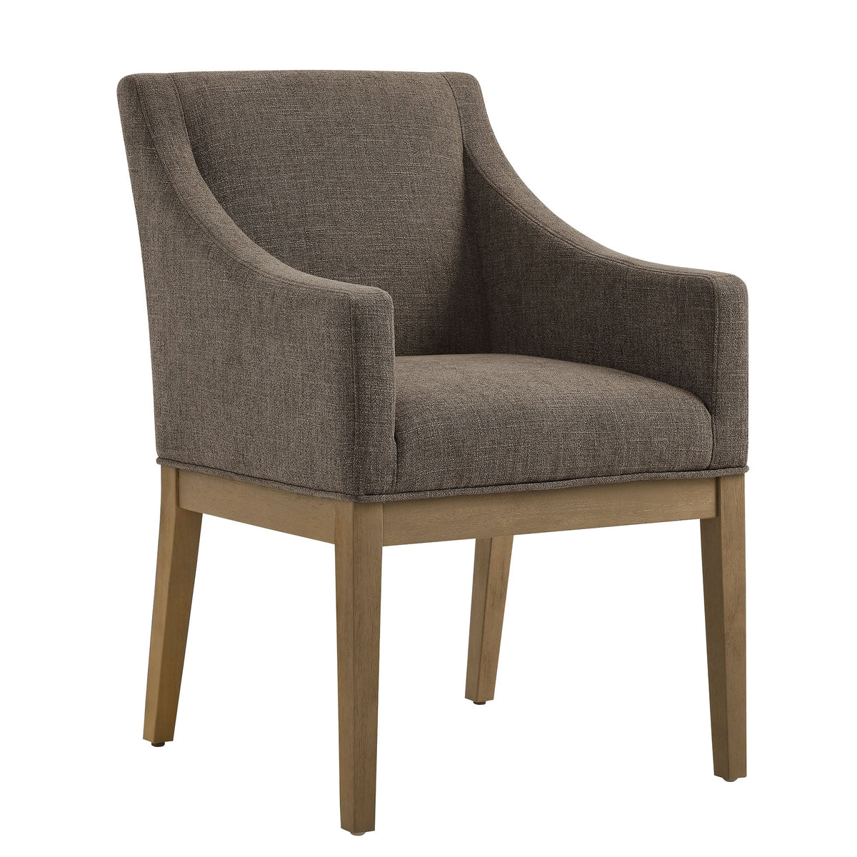 Alton fabric upholstered dining armchair by Modway, brown textured fabric with wooden legs on Tampa Home & Garden Store
