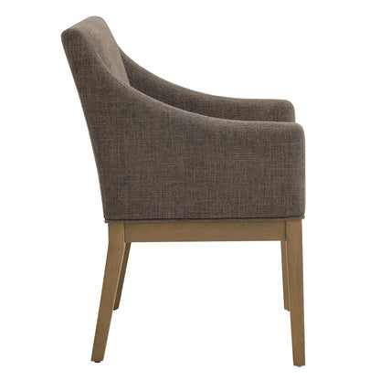 Alton fabric upholstered dining armchair in brown textured fabric with wooden legs by Modway on Tampa Home & Garden Store