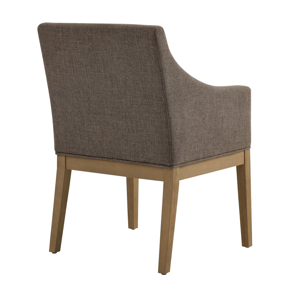 Alton Fabric Upholstered Dining Armchair brown textured fabric with natural wood legs on Tampa Home & Garden Store
