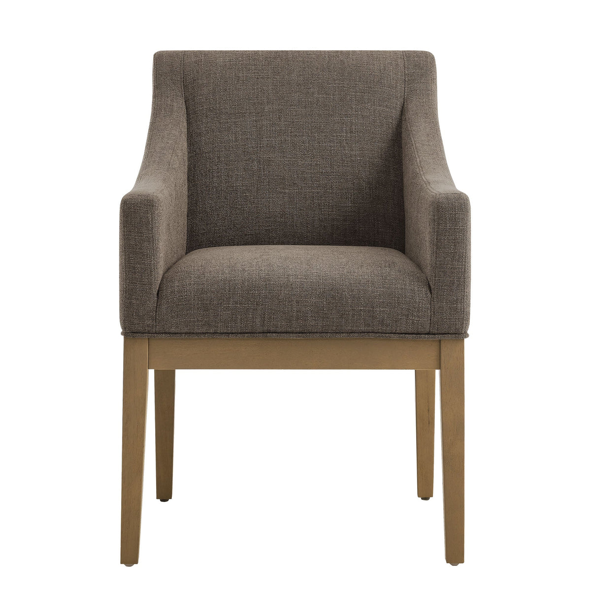 Alton fabric upholstered dining armchair by Modway with brown fabric and light wood legs on Tampa Home & Garden Store