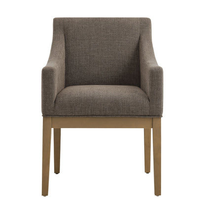 Alton fabric upholstered dining armchair by Modway with brown fabric and light wood legs on Tampa Home & Garden Store