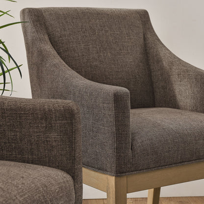 Alton fabric upholstered dining armchairs, pair in brown-gray textured weave, Modway on Tampa Home & Garden Store