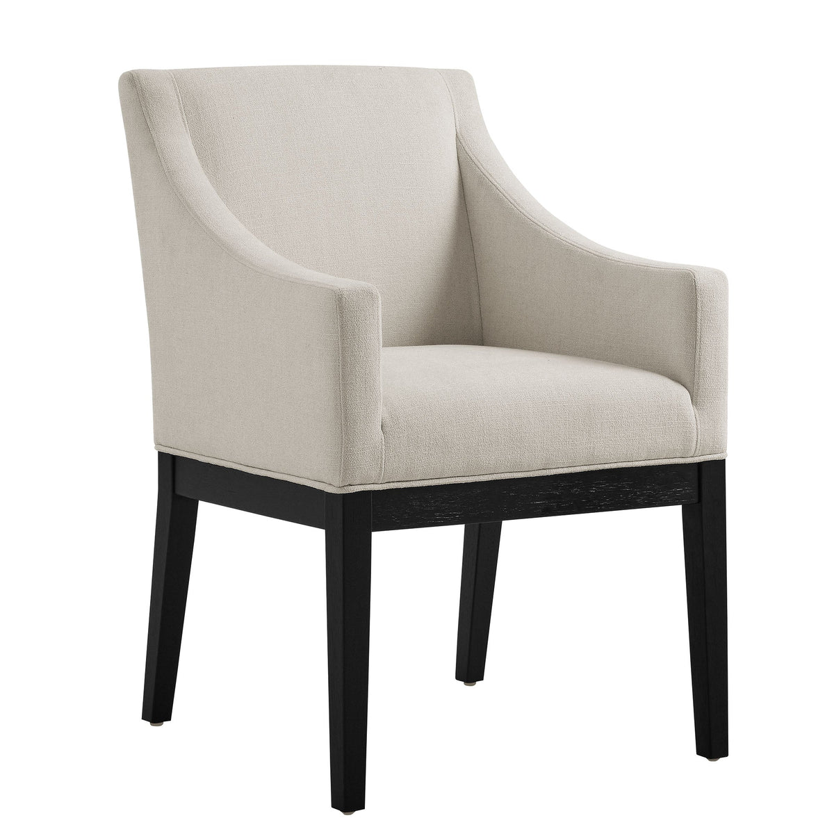 Alton Fabric Upholstered Dining Armchair by Modway, beige fabric with black wood legs on Tampa Home & Garden Store