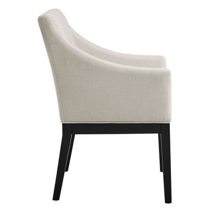 Alton Fabric Upholstered Dining Armchair beige fabric with black legs by Modway on Tampa Home & Garden Store