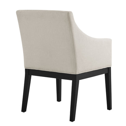 Alton Fabric Upholstered Dining Armchair by Modway beige fabric with black wood legs on Tampa Home & Garden Store