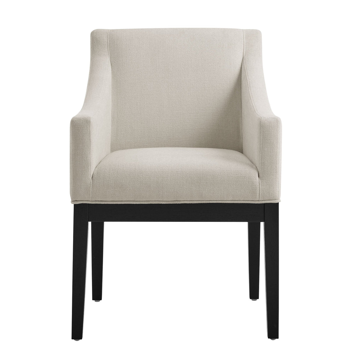 Alton Fabric Upholstered Dining Armchair by Modway, beige textured fabric, black legs on Tampa Home & Garden Store