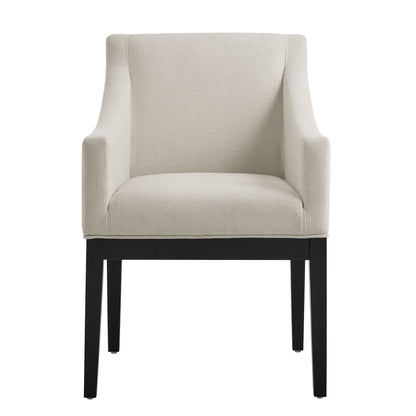 Alton Fabric Upholstered Dining Armchair by Modway, beige textured fabric, black legs on Tampa Home & Garden Store