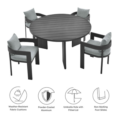 Modway Tahoe and Aluminum Patio Dining Set