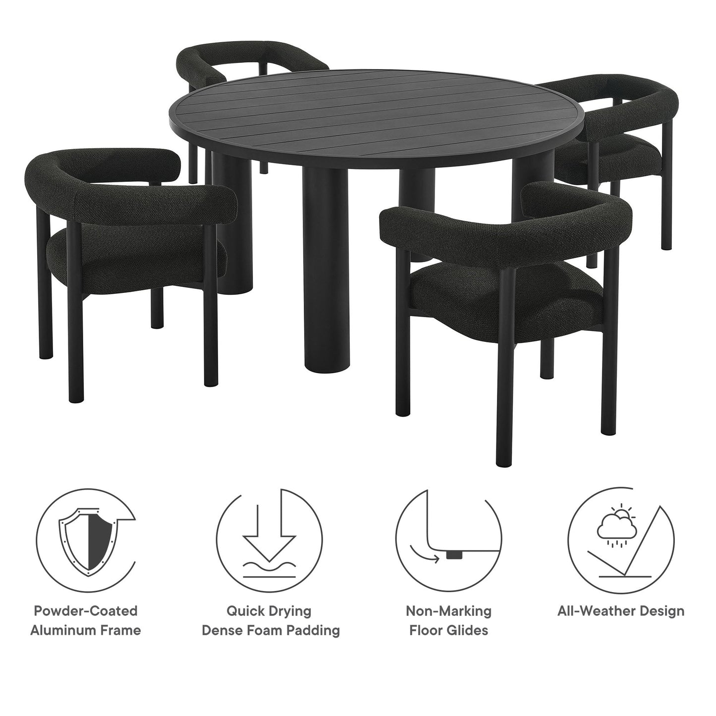 Nautica 5-Piece Round Table and Chairs Set