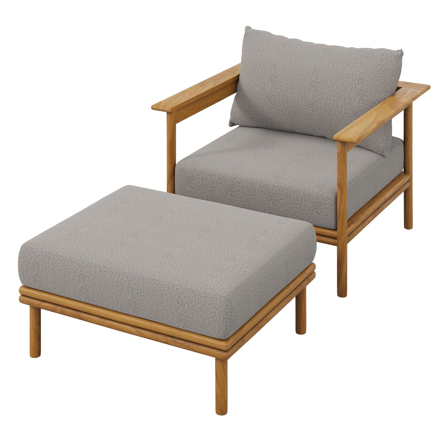 Wren Outdoor Teak Armchair and Ottoman Set
