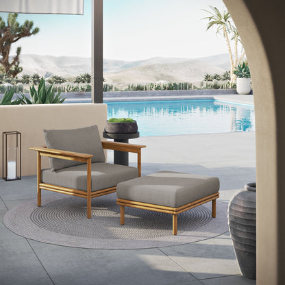 Wren Outdoor Teak Armchair and Ottoman Set