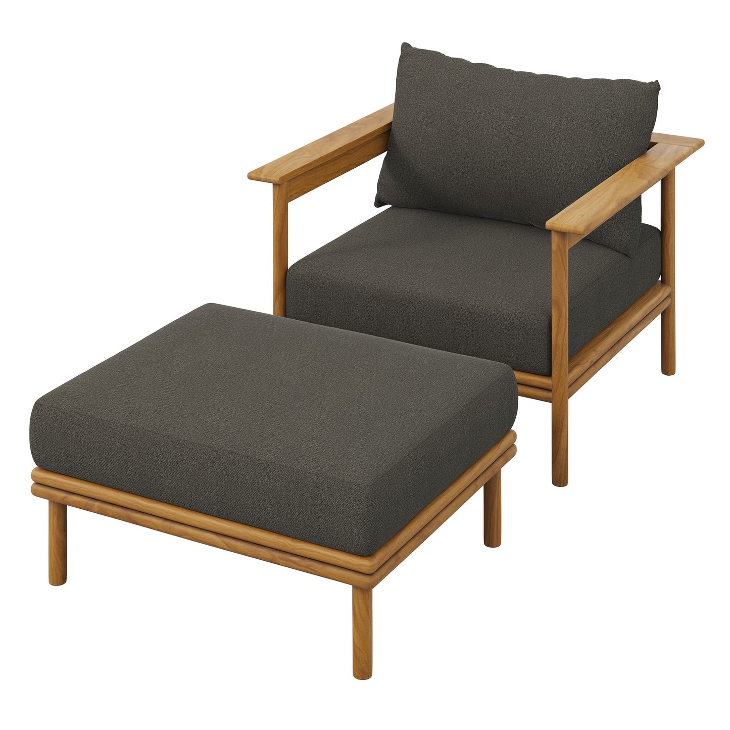 Wren Outdoor Teak Armchair and Ottoman Set