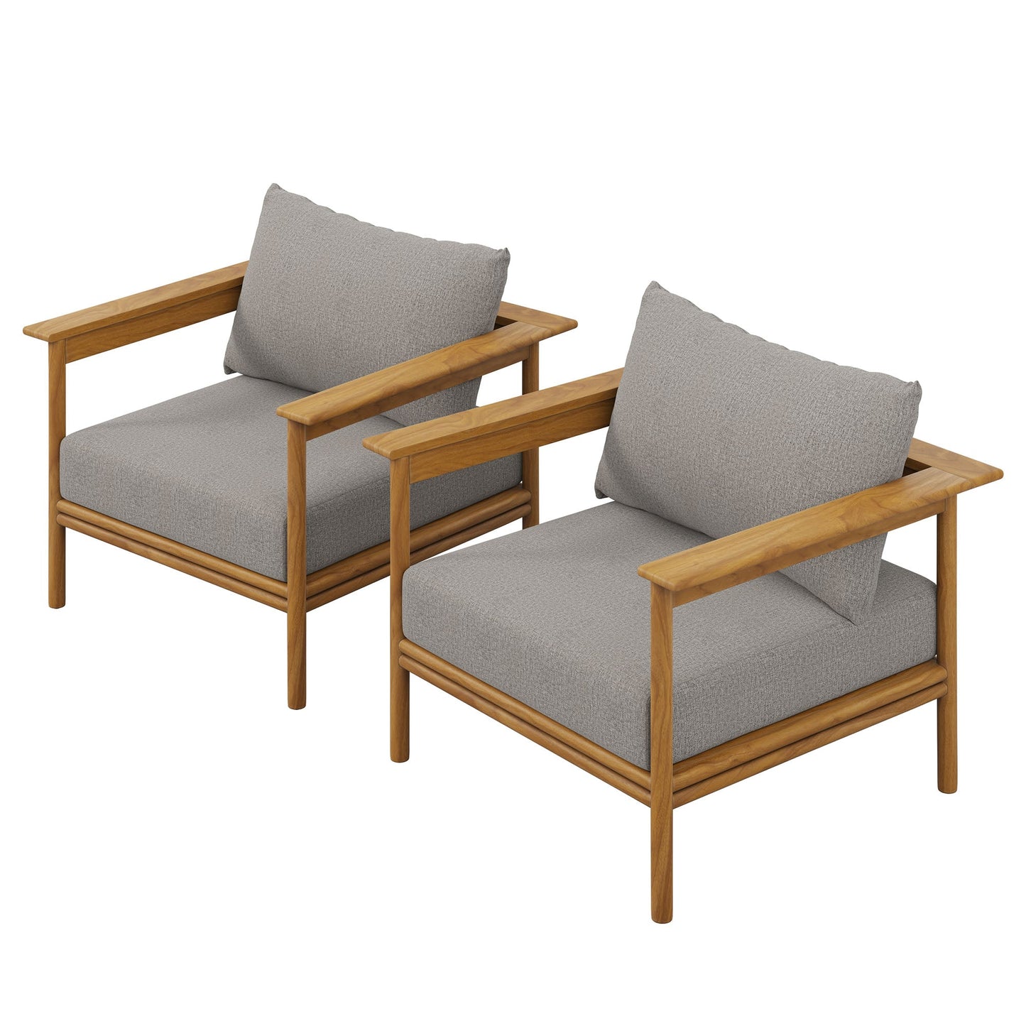 Modway Wren Outdoor Teak Armchair Set of Two