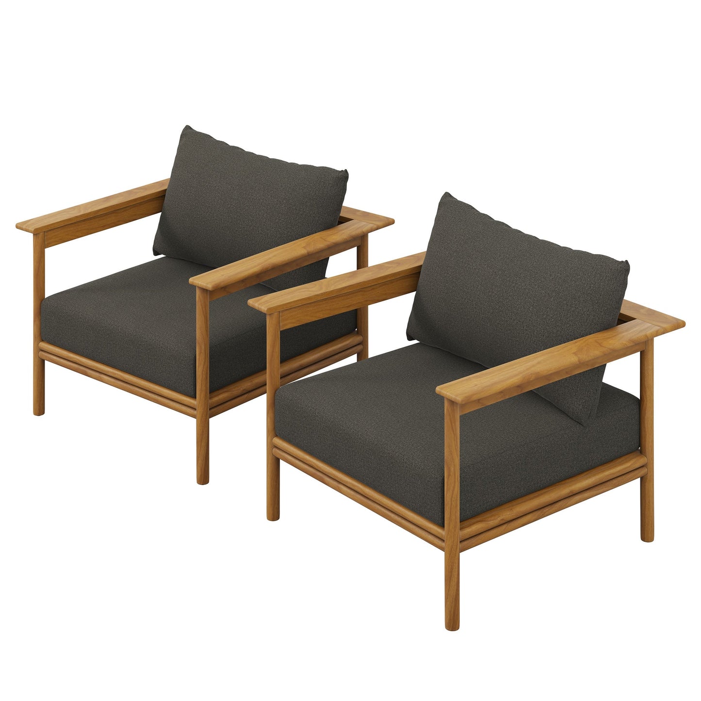 Modway Wren Outdoor Teak Armchair Set of Two